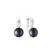 Cercei argint cu perle naturale negre si pietre, cu tortita DiAmanti SK22234EL_B-G Cercei argint cu perle naturale negre si pietre, cu tortita DiAmanti SK22234EL_B-G